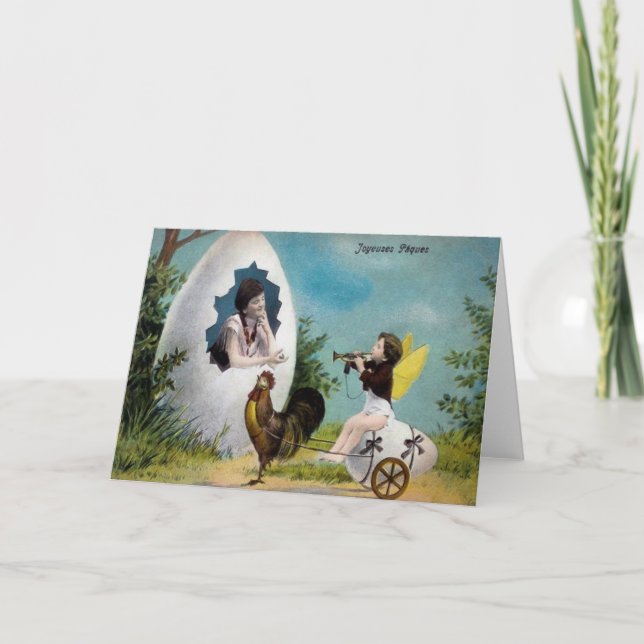 Festividades Cartão Antigo de Páscoa (Frente)