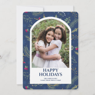 Festividades Cartão azul de saudação de fotos de feriados feliz