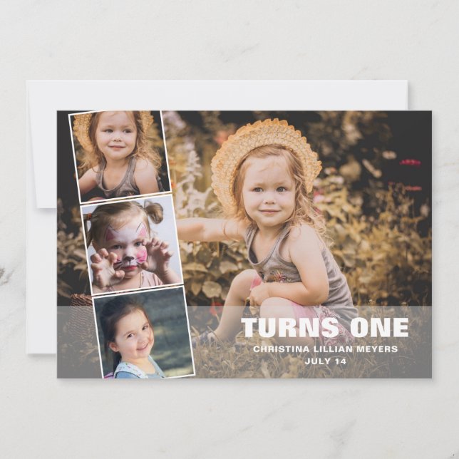 Festividades Cartão Birthda de Colagem Fotográfica de Primeiro  (Frente)