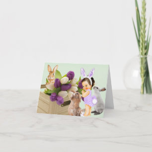 Festividades Cartão Bunny Rabbit de cuidado e preocupação