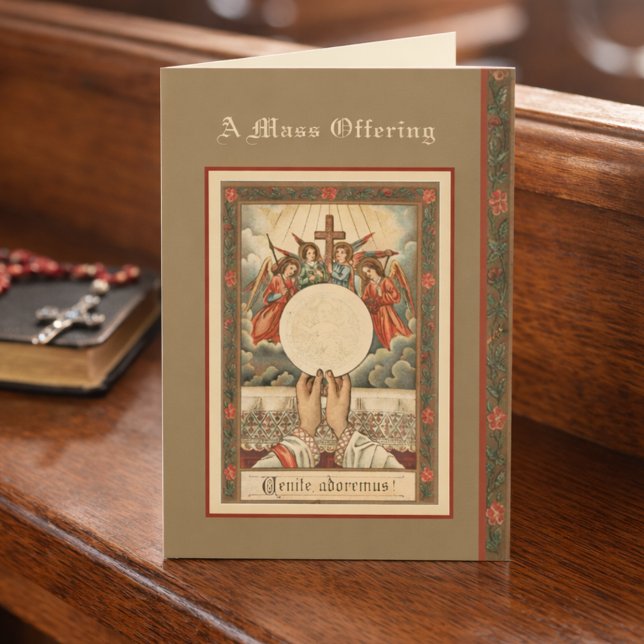 Festividades Cartão Católico de Oferta em Massa de Natal (Criador carregado)