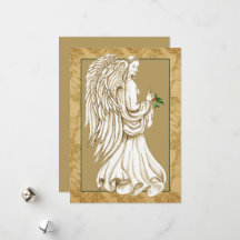 Cartão Chato de Feriado Religioso Anjo de Natal