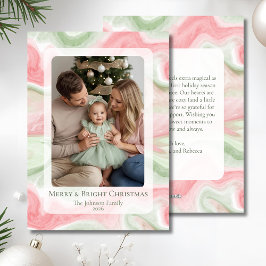 Festividades Cartão Chato de Foto de Férias com Aquarela Modern