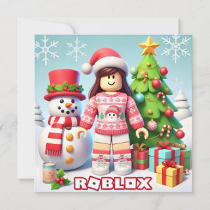 Festividades Cartão clássico de Natal da Robloxo para crianças