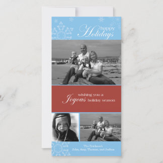 Festividades Cartão com fotos Azul Feliz Feriados de Neve