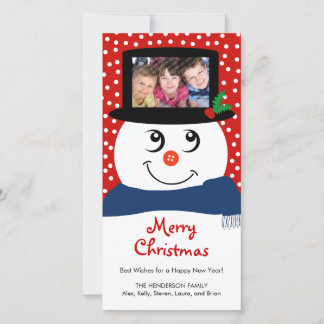 Festividades Cartão com fotos Bonito de Snowman de Natal