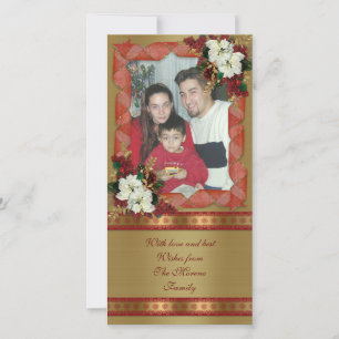 Festividades Cartão com fotos clássico de férias vermelho e our