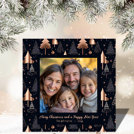 Festividades Cartão com fotos da família das árvores de Natal D