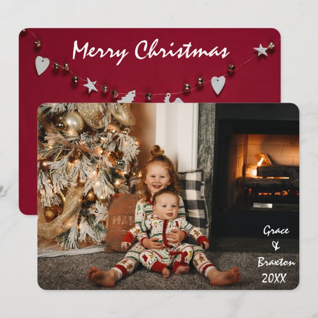 Festividades Cartão com fotos da Família de Felizes anos novos  (Frente/Verso)