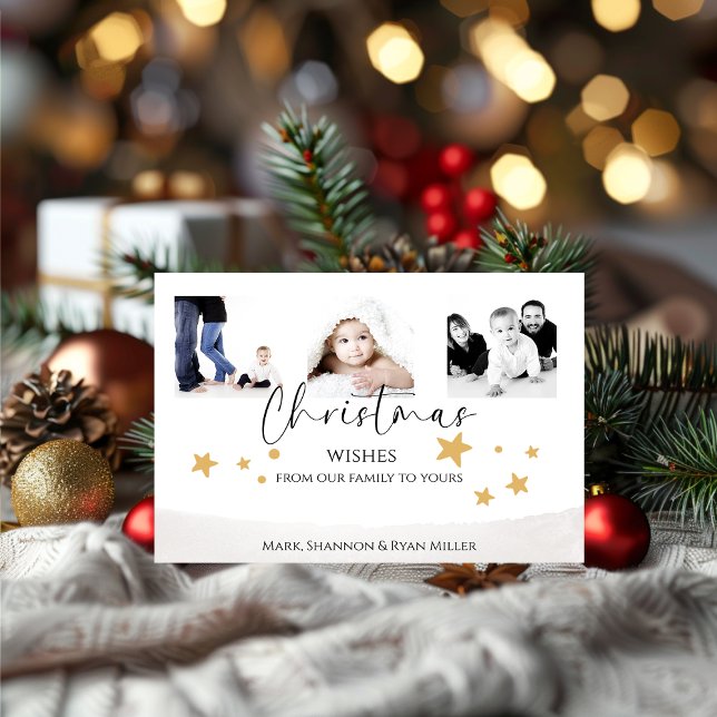 Festividades Cartão com fotos da família de votos de Natal (Criador carregado)