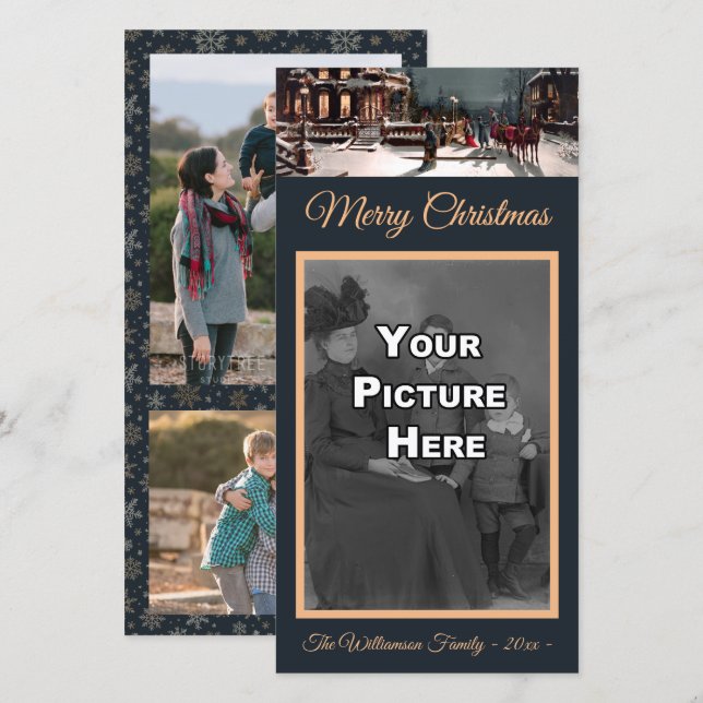 Festividades Cartão com fotos da Festa de Natal Vitoriana (Frente/Verso)