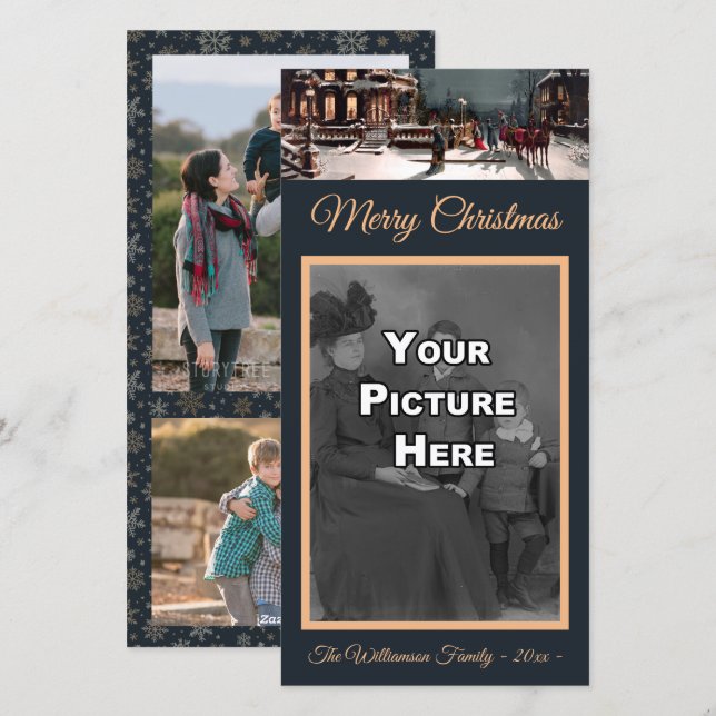 Festividades Cartão com fotos da Festa de Natal Vitoriana (Frente/Verso)