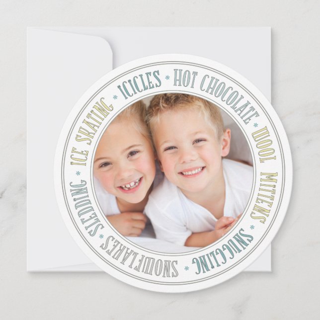 Festividades Cartão com fotos da Ronda de Natal Feliz (Frente)