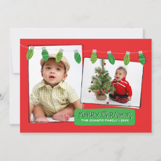 Festividades cartão com fotos das Luzes de Natal 5x7 2 Fotograf