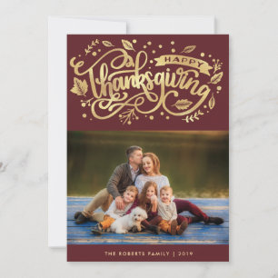 Festividades Cartão com fotos de ação de graças com script de o