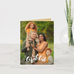 Festividades cartão com fotos de ação de graças feliz por tipog