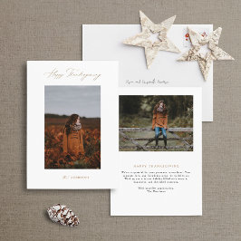 Festividades Cartão com fotos de Ação de Graças Minimalista Mod