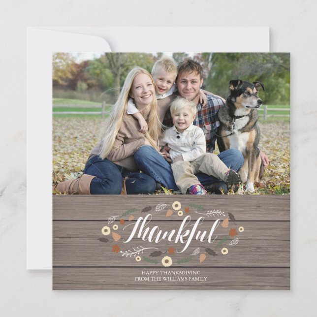 Festividades Cartão com fotos de Ação de Graças Russo (Frente)