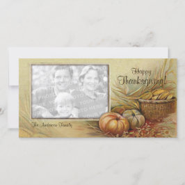Festividades Cartão com fotos de Ação de Graças Vintage