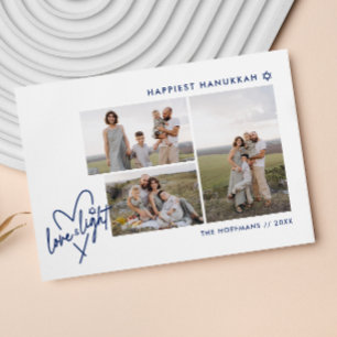 Festividades Cartão com fotos de Amor e Coração Leve Hanukkah 3