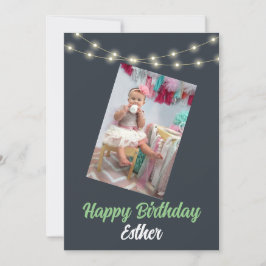 Festividades Cartão com fotos de aniversário personalizado