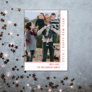 Festividades Cartão com fotos de Ano Novo de Linha Simples V