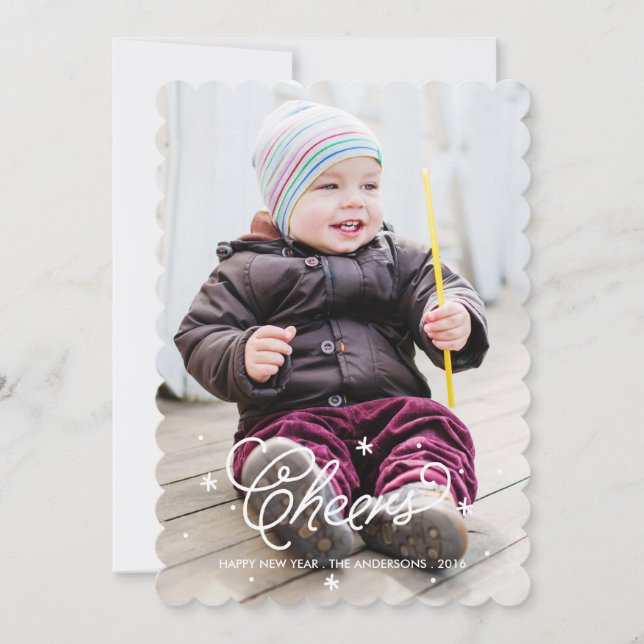 Festividades Cartão com fotos de Ano Novo de Saúde com Script (Frente)