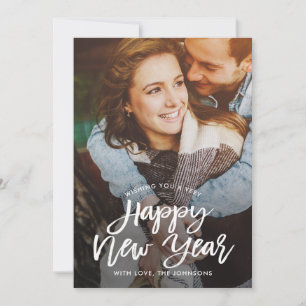Festividades Cartão com fotos de Ano Novo EDITÁVEL Pincel Vinta