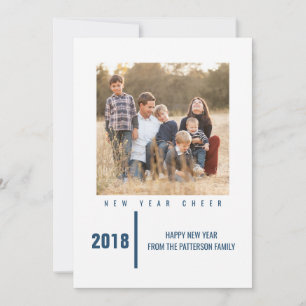 Festividades Cartão com fotos de Ano Novo Minimalista em Chic