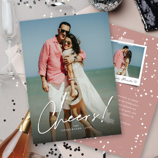 Festividades Cartão com fotos de Ano Novo Moderno do Script Bra