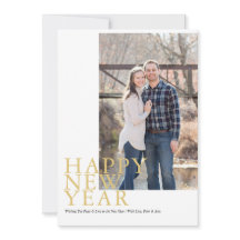 Cartão com fotos de Ano Novo Típico Moderno