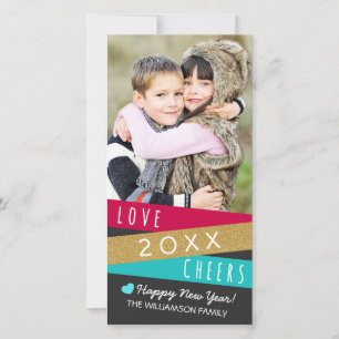 Festividades Cartão com fotos de Anos novos de Zig Zag com bril