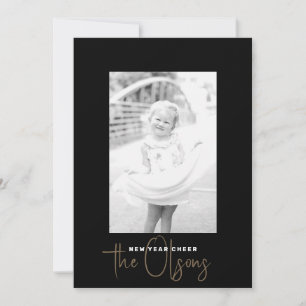 Festividades Cartão com fotos de Anos novos Pretos para Quadrin