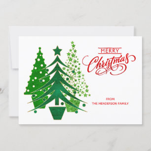 Festividades Cartão com fotos de Árvores de Natal Vermelhas,