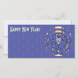 Festividades Cartão com fotos de Brinde de Ano Novo