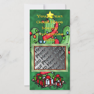 Festividades Cartão com fotos de cactus natalino
