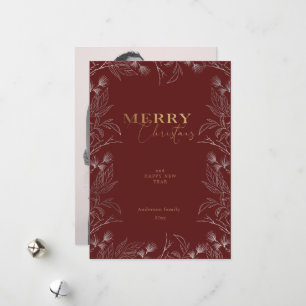 Festividades cartão com fotos de caligrafia de ouro de Natal