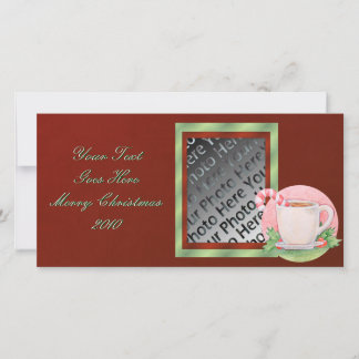 Festividades Cartão com fotos de chá de Natal