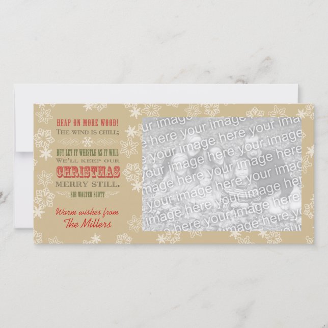 Festividades Cartão com fotos de citação de Natal (Frente)