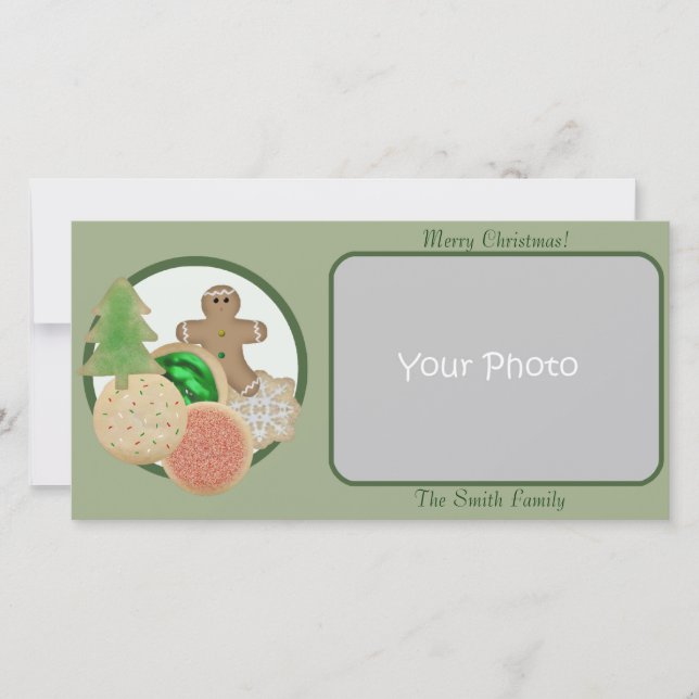 Festividades Cartão com fotos de Cookies de Natal (Frente)