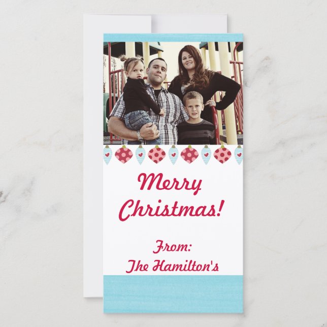 Festividades cartão com fotos de Enfeites de natal 4x8 (Frente)