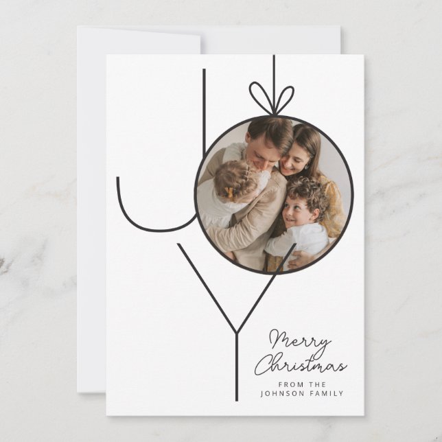 Festividades Cartão com fotos de Enfeites de natal de JOY perso (Frente)