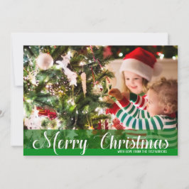 Festividades Cartão com fotos de Feliz Natal Verde