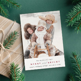 Festividades Cartão com fotos de feriado de Feliz simples | Aro