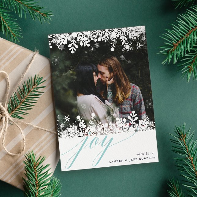 Festividades Cartão com fotos de Feriado de Frame de Neve | Gel (Criador carregado)