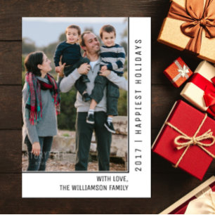 Festividades Cartão com fotos de Feriado de Linha Simples   Pre