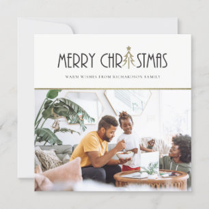 FESTIVIDADES CARTÃO COM FOTOS DE FERIADO DE NATAL MODERNO PRATA
