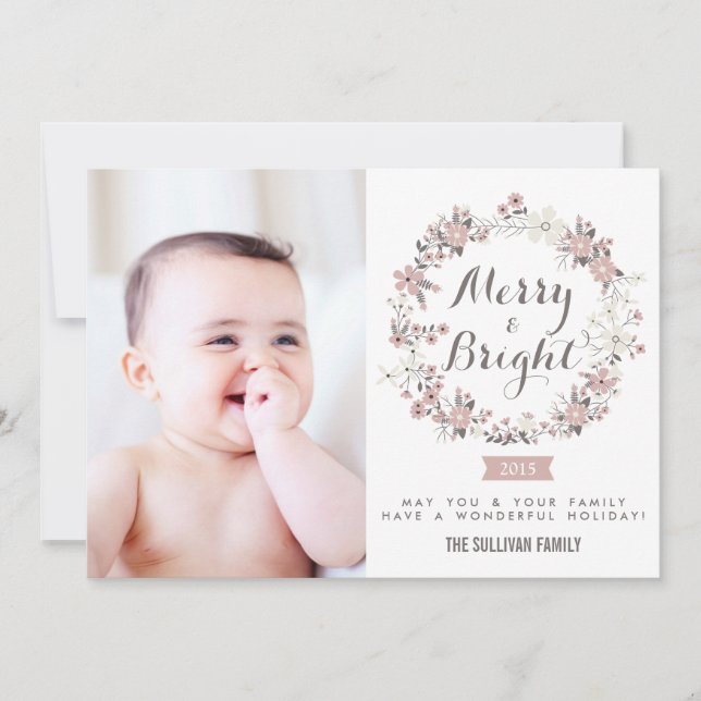 Festividades Cartão com fotos de Feriado de Natal para Cinzas e (Frente)