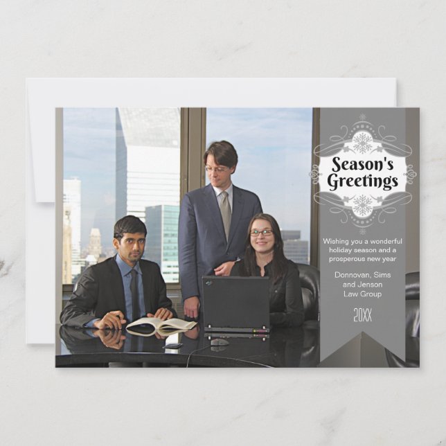 Festividades Cartão com fotos de Feriado de Negócios de Saudaçõ (Frente)