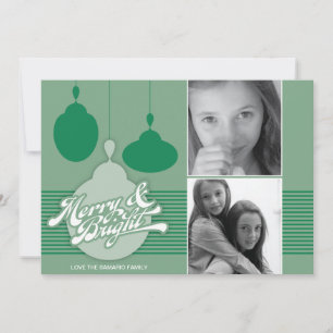 Festividades Cartão com fotos de Feriado de Ornamento Verde da